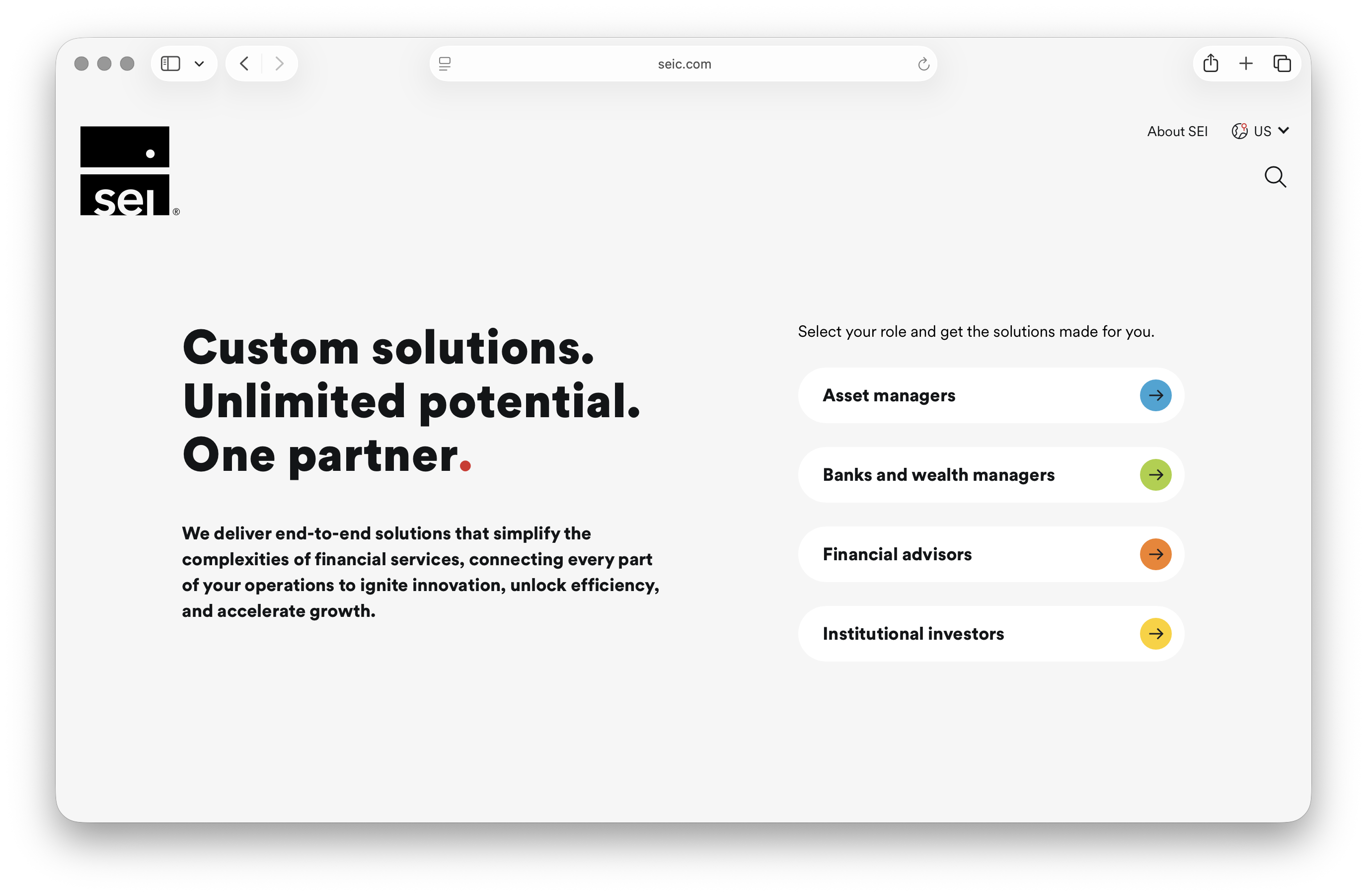Audience selector homepage