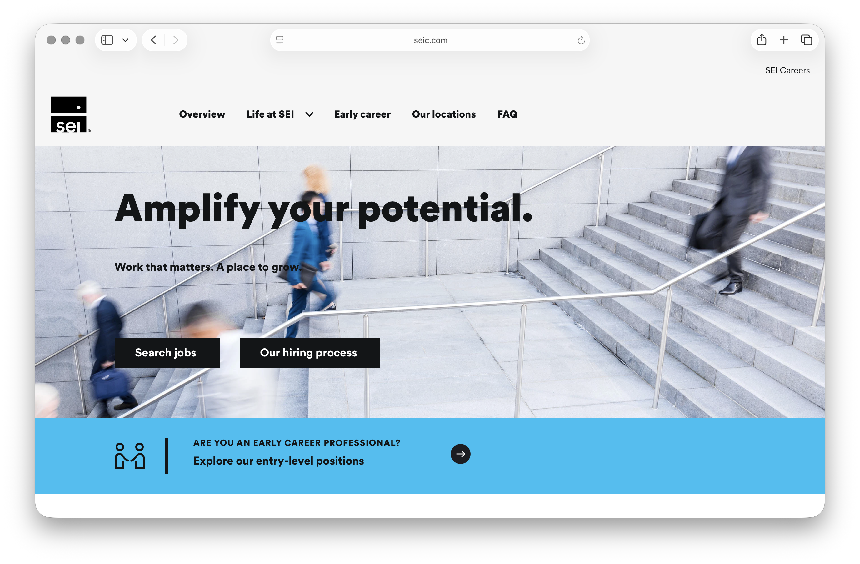 Careers site homepage