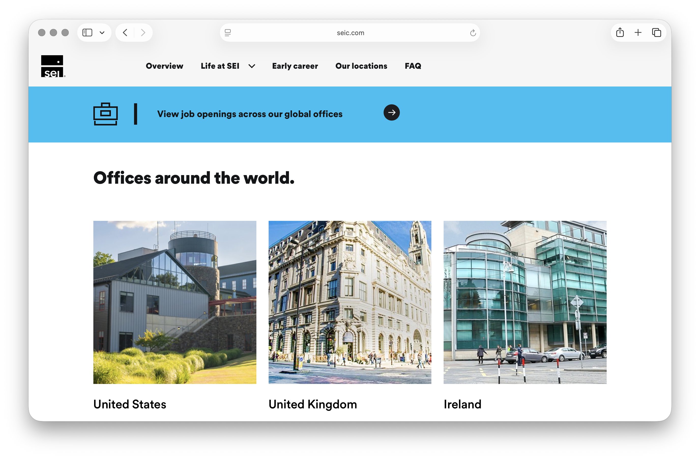 Careers site locations